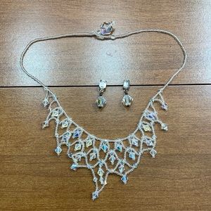 Vintage Swarovski crystal necklace and earring set
